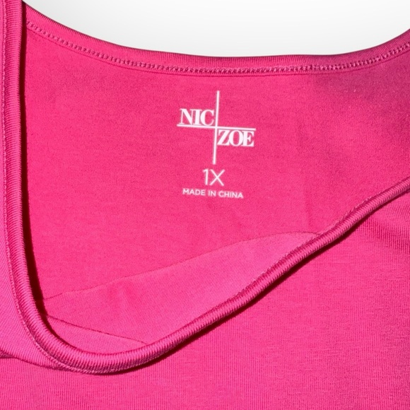 NWT NIC+ZOE Women's Shirt Tail Perfect Tank Plus 1X Watermelon Pink - Picture 6 of 13